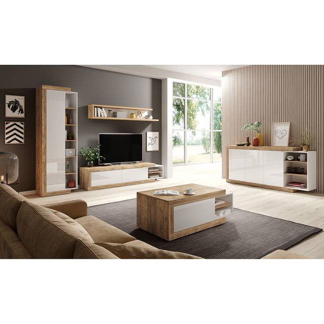 Couchtisch 154 x 44 x 60cm Weiß