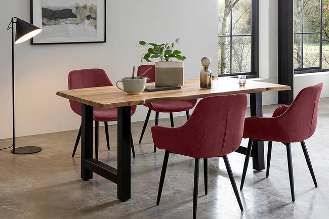 Armlehnstuhl Morgedal 2er-Set 64 x 86 x 59cm Violett/Weinrot