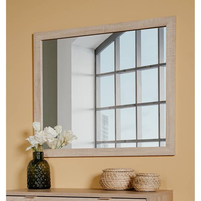 Spiegel 80 x 70 x 2cm Braun/Beige Rahmen: MDF Mitteldichte Holzfaserplatte , foliert 80 x 70 x 2cm