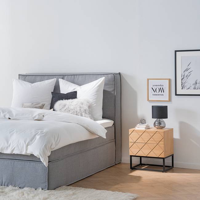 Nachtkommode Pattada 48 x 55 x 42cm Braun/Beige