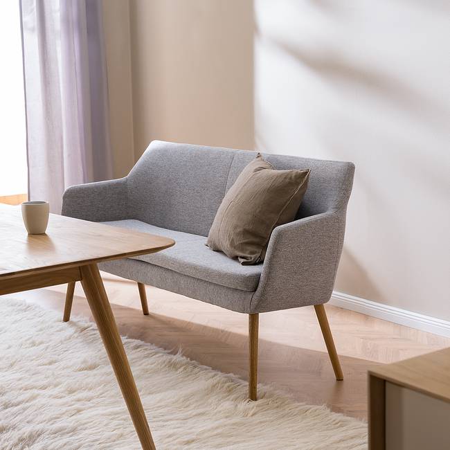 Küchensofa 159 x 86 x 56cm Grau/Hellgrau Webstoff Stefka: Hellgrau