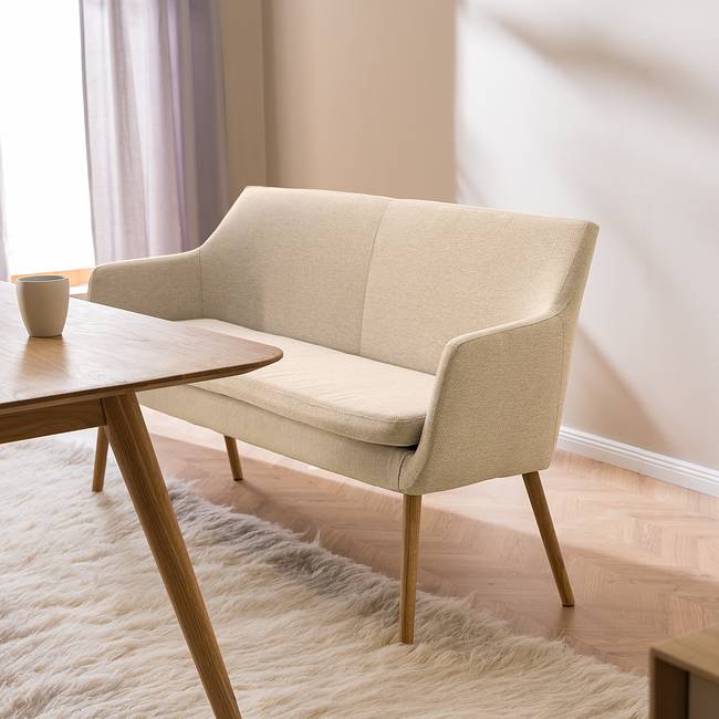 Küchensofa 159 x 86 x 56cm Beige/Beige Webstoff Stefka: Beige