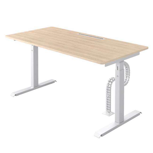 Schreibtisch Warnant 160cm Beige/Eiche Dekor/Weiß