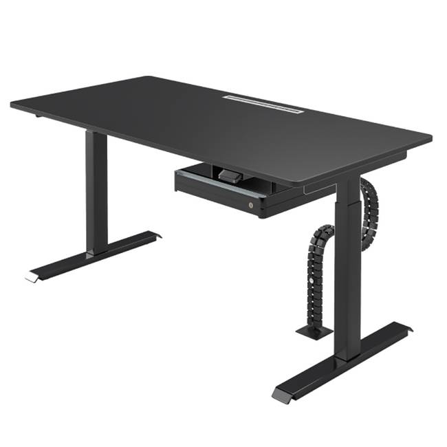 Schreibtisch Warnes II 140cm Schwarz/Schwarz