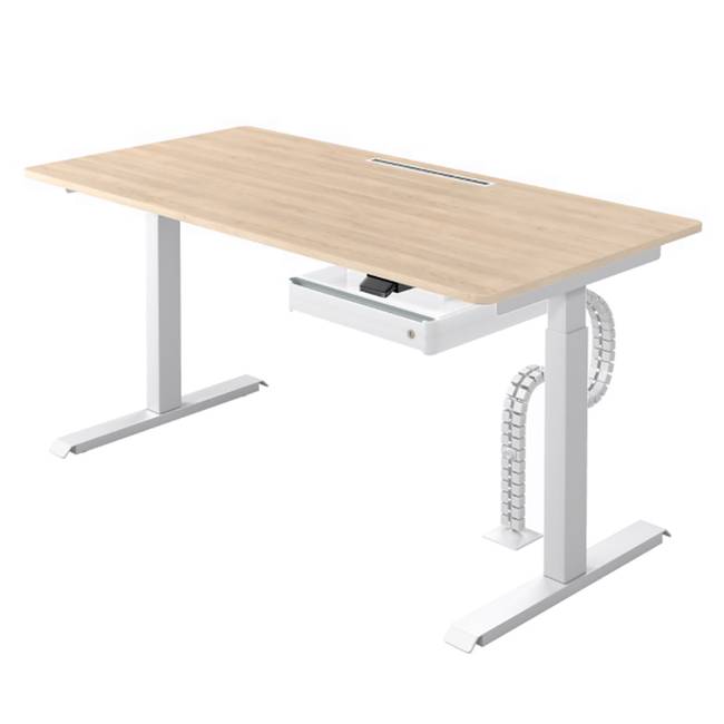 Schreibtisch Warnes II 160cm Beige/Eiche Dekor/Weiß