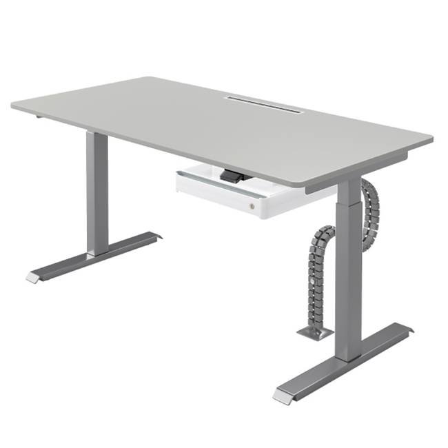 Schreibtisch Warnes II 160cm Grau/Silber