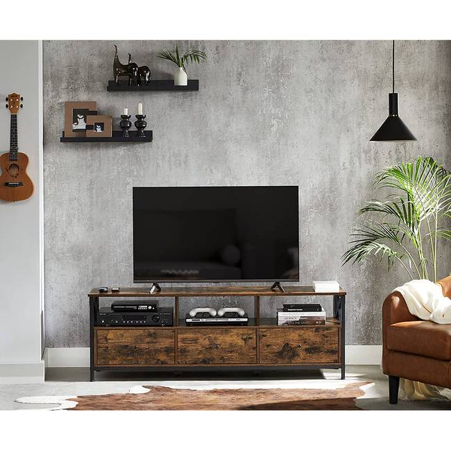 TV-Lowboard I Front & Korpus: Spanplatte, beschichtet Gestell: Metall, pulverbeschichtet Braun 147 x 50 x 40cm