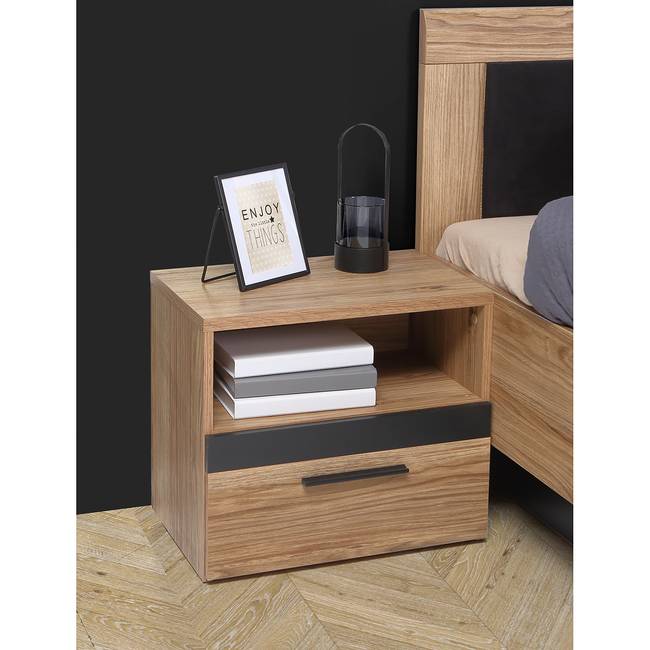 Nachtkommode Franken 50 x 45 x 34cm Schwarz/Braun