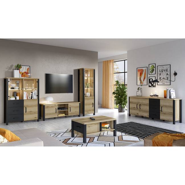 Couchtisch 90 x 42 x 56cm Braun/Eiche Dekor