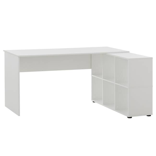 Eckschreibtisch 150 x 74 x 104cm Weiß/Weiß