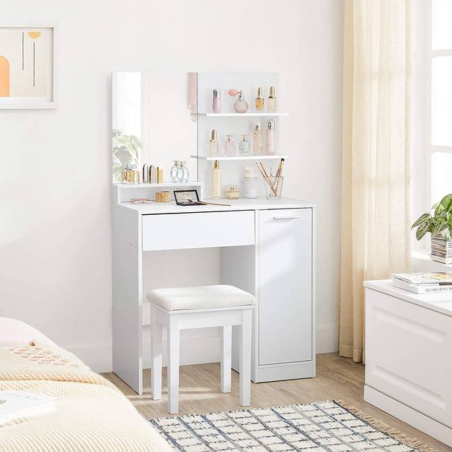 Schminktisch Ireby II 80 x 132 x 40cm Weiß