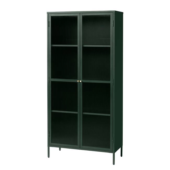 Vitrinenschrank Coria 90 x 190 x 40cm Grün/Tannengrün