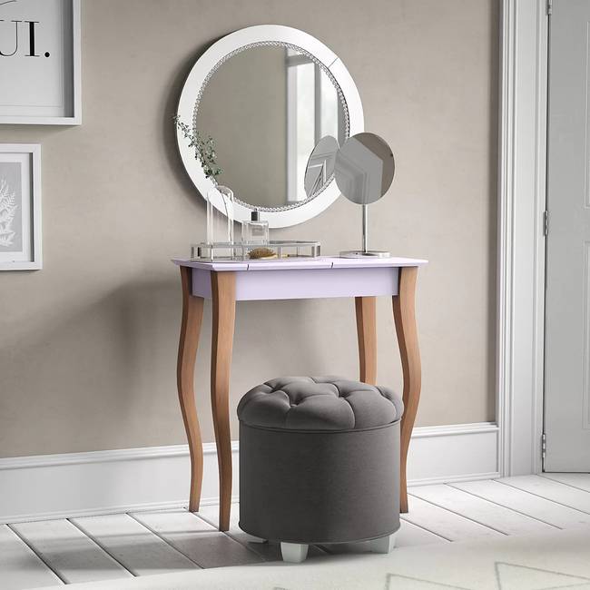 Schminktisch 65cm Pink/Hellrosa