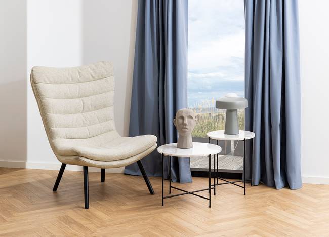 Loungesessel Beige Bouclé 82 x 102 x 97cm