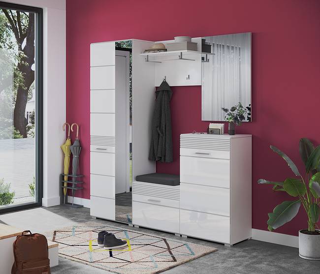 Garderobenbank 60 x 47 x 37cm Weiß