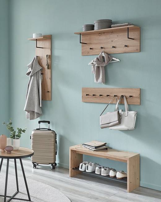 Schuhbank Dunnet 80 x 40 x 30cm Braun/Wildeiche Dekor