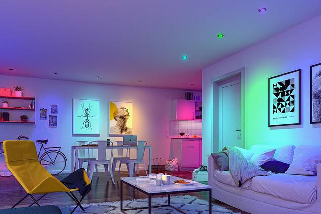 LED-Leuchtmittel Coin RGBW 5 x 4 x 5cm Weiß/Weiß