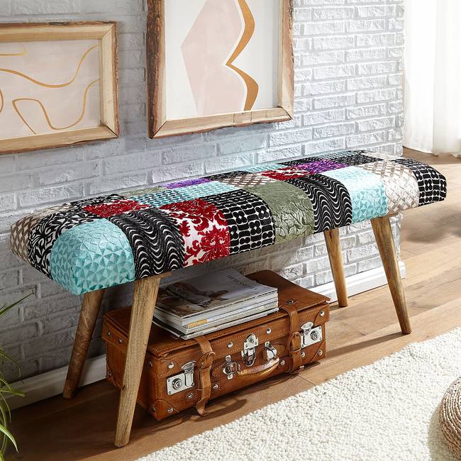 Garderobenbank Bovino 117 x 51 x 38cm Multicolor