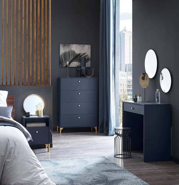 Schminktisch Alfa 80 x 79 x 40cm Blau