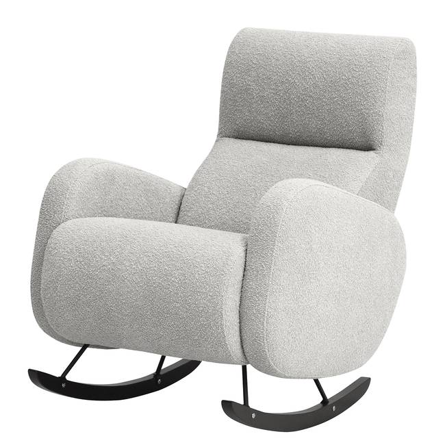 Schaukelsessel Vains Grau Bouclé Stoff Basima 78 x 104 x 93cm