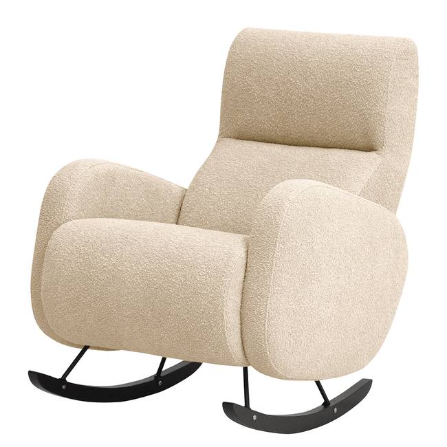 Schaukelsessel Vains Beige Bouclé Stoff Basima 78 x 104 x 93cm