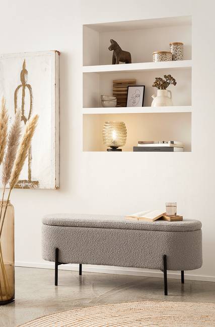 Bettbank Vorpa 110 x 44 x 40cm Grau/Taupe