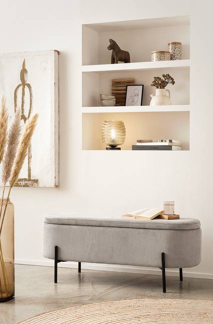 Bettbank Vorpa 110 x 44 x 40cm Grau/Lichtgrau