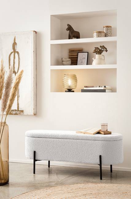 Bettbank Vorpa 110 x 44 x 40cm Weiß/Weiß