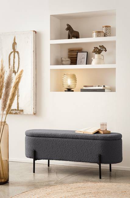 Bettbank Vorpa 110 x 44 x 40cm Grau/Anthrazit