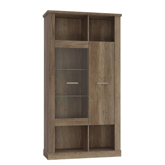 Beleuchteter Vitrinenschrank 111 x 211 x 42cm Braun