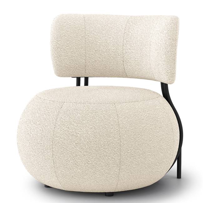 Loungesessel Belianes Beige Bouclé Stoff Asta 75 x 75 x 75cm