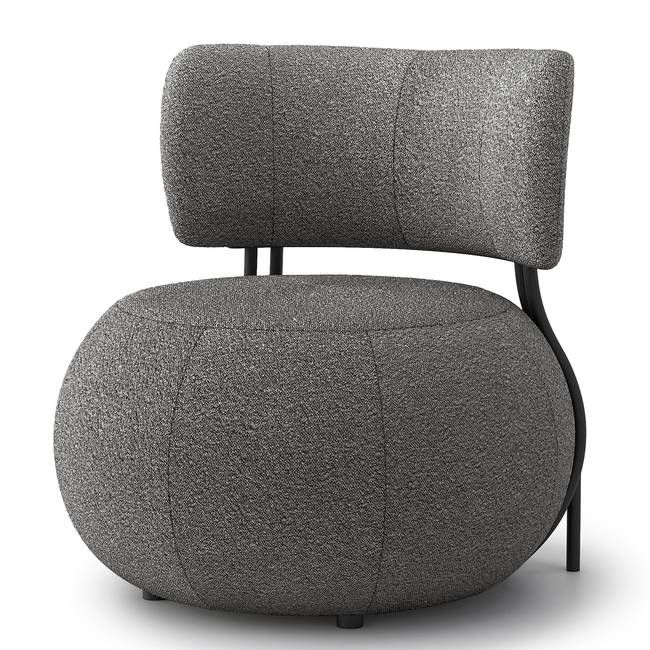 Loungesessel Belianes Grau Bouclé Stoff Asta 75 x 75 x 75cm
