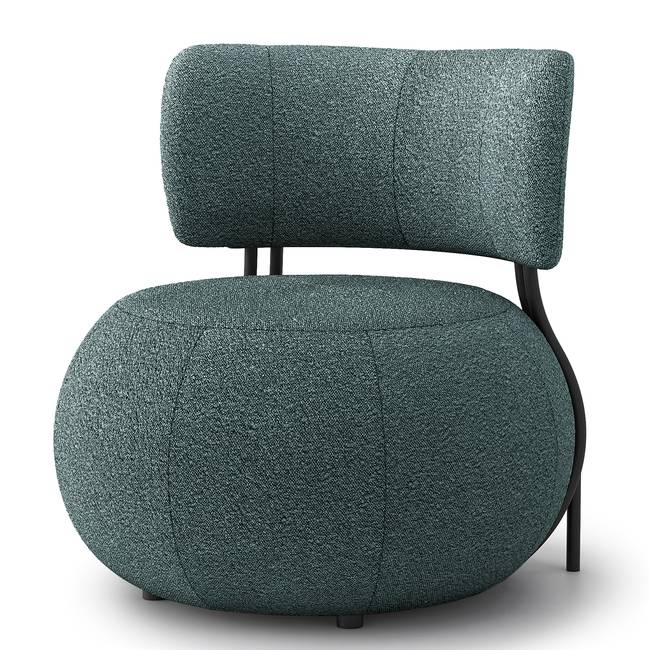 Loungesessel Belianes Blau Bouclé Stoff Asta 75 x 75 x 75cm