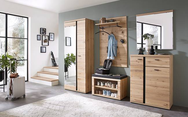 Garderobenbank 80 cm 80 x 53 x 40cm Braun/Beige