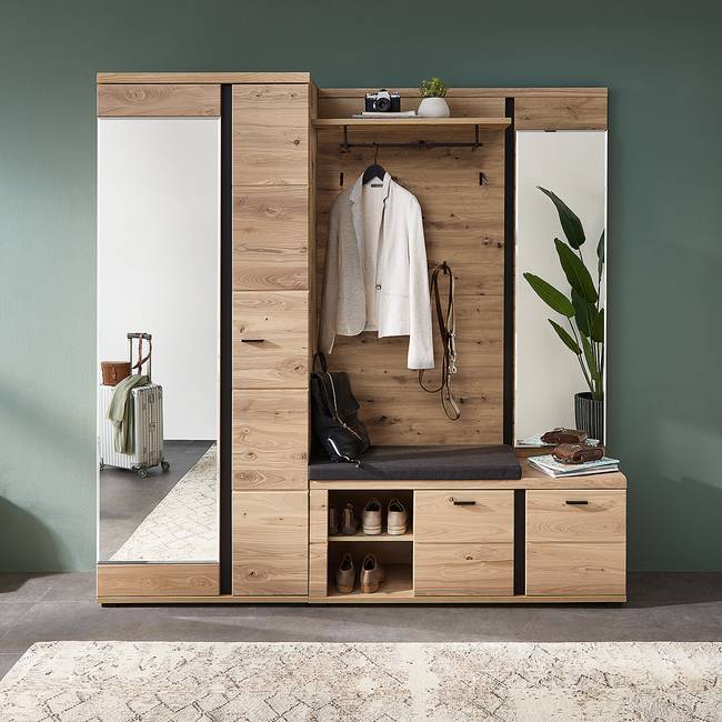 Garderobenbank 120 cm 120 x 49 x 40cm Braun/Beige