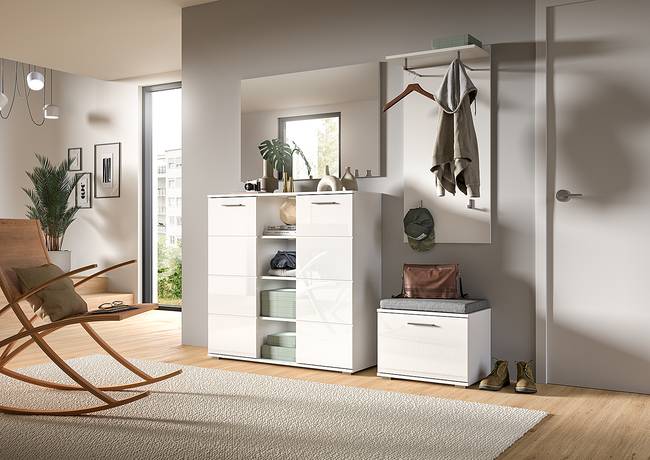 Garderobenbank 55 x 40 x 37cm Weiß