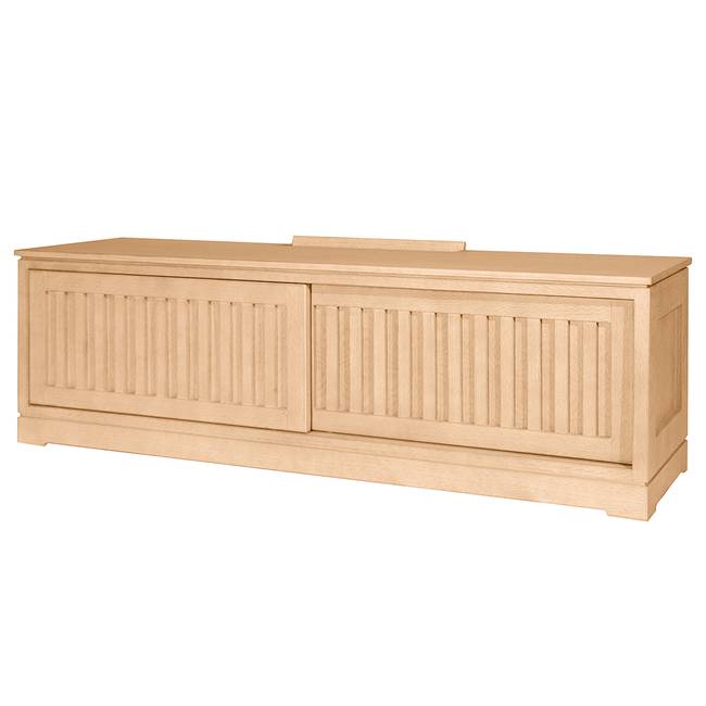 TV-Lowboard Geriffelt Pinie Massiv, gebürstet Braun/Beige/Pinie Hell 166cm