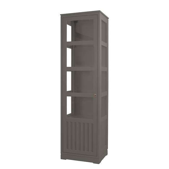 Vitrinenschrank Geriffelt Typ A 59 x 210 x 46cm Türanschlag links Grau/Grau