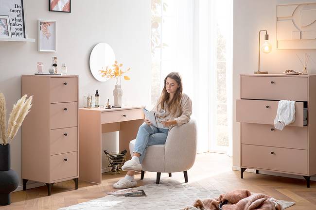 Schminktisch Smash 80 x 79 x 40cm Pink/Orange/Pastellapricot