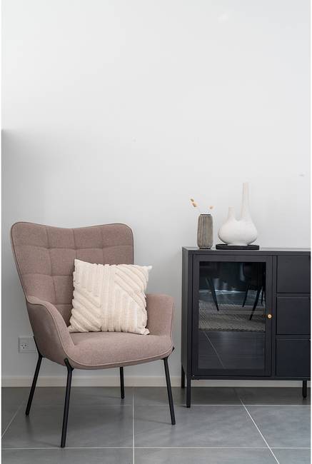 Loungesessel Glasgow Beige/Beige Flachgewebe 70 x 98 x 79cm