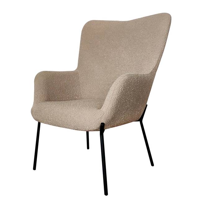 Loungesessel Glasgow Braun/Hellbraun Bouclé 70 x 98 x 79cm