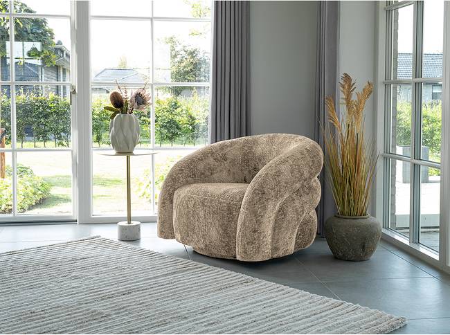 Loungesessel Braun Chenille 83 x 70 x 93cm