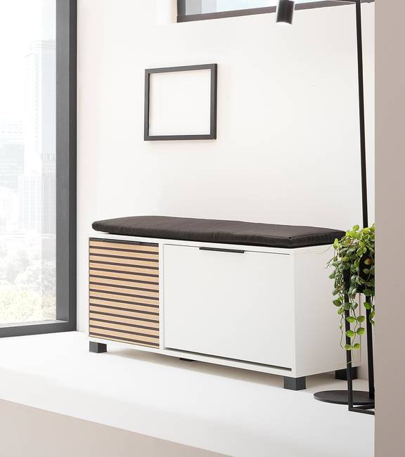 Schuhbank Loft 98 x 47 x 33cm Weiß