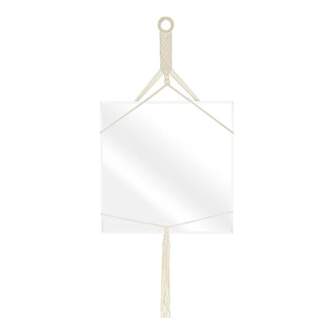 Wandspiegel Ndem 50 x 50cm Beige/Beige Baumwolle,Glas 50 x 50cm
