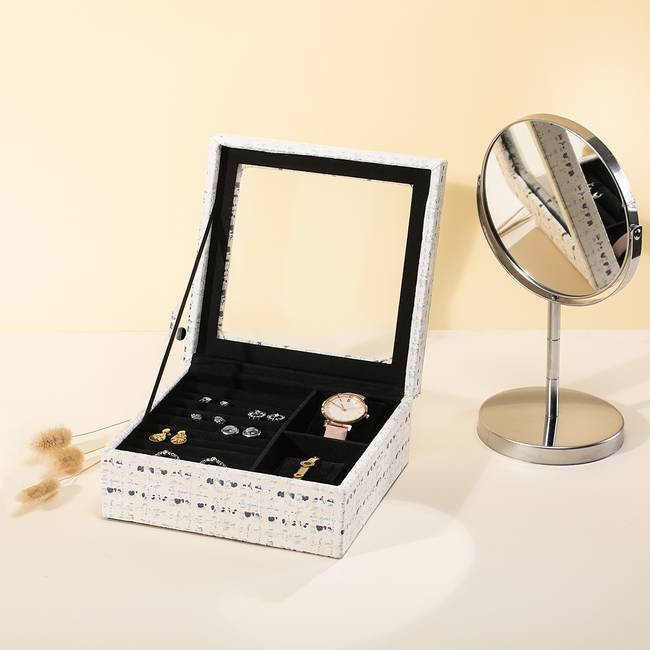 Schmuckkasten Nasca 18 x 7 x 18cm Beige/Creme/Schwarz