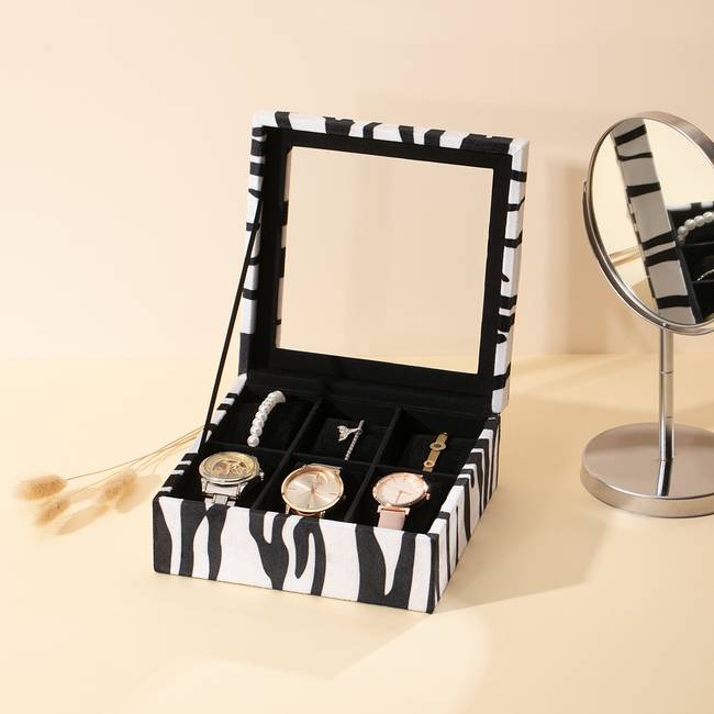 Schmuckkasten Blasen 18 x 7 x 18cm Schwarz/Weiß/Weiß/Schwarz