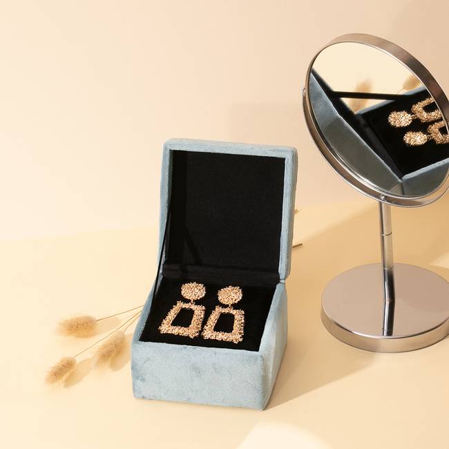 Schmuckkasten Casa 11 x 8 x 11cm Blau/Grau/Blaugrau