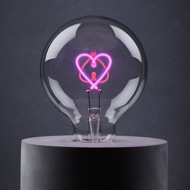 LED-Glühlampe Herz 10 x 14 x 10cm Pink/Pink
