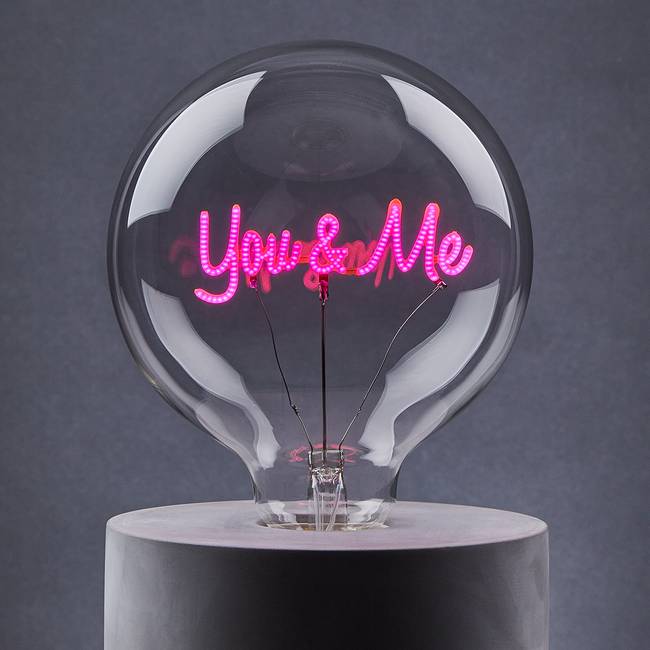 LED-Glühlampe You & Me Ø 13cm Pink/Pink