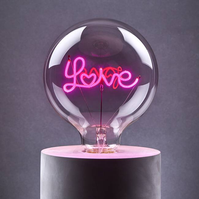 LED-Glühlampe LOVE Ø 13cm Pink/Pink